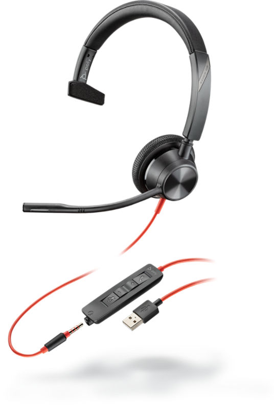 Auriculares Plantronics Blackwire 3220 UC Poly con cable USB-A