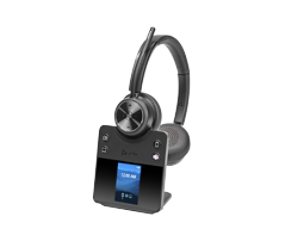 Plantronics - Voyager Focus UC (Poly) - Auricular Bluetooth de doble oído  (estéreo) con micrófono de brazo - Cancelación activa del ruido USB-A 