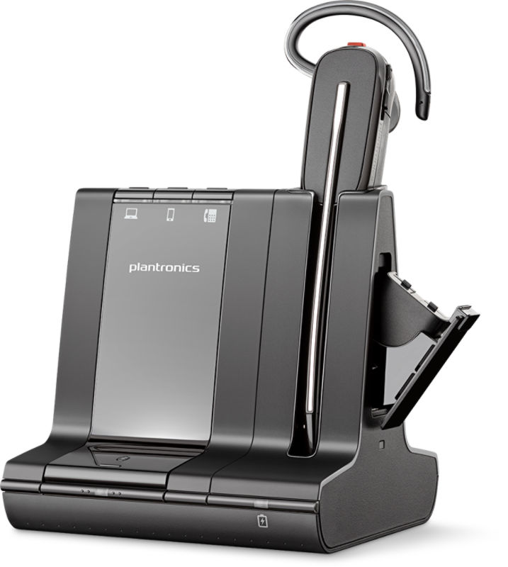 Auriculares Inalámbricos Plantronics Savi 8220 Office Microsoft/ con  Micrófono/ Bluetooth-RJ/ Incluye Soporte/ Negro