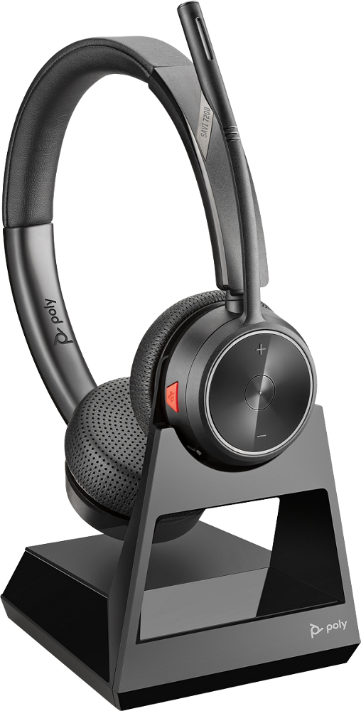 Convertible - Connects to Desk Phone Noise Canceling Microphone Mono - Single Ear Poly CS540 Wireless DECT Headset Plantronics 3 Wearing Styles 